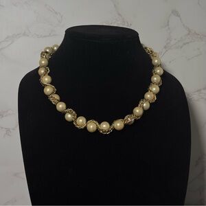 Gold and Cream Pearl Necklace